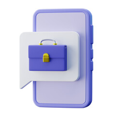 Mobile Phone Job Offer 3D Illustration