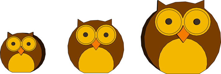Vector sketch illustration silhouette design image of beautiful wooden owl animal toy decoration shelf cupboard