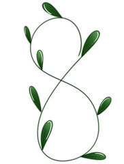 Green leaves on numbers