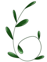 Green leaves on numbers