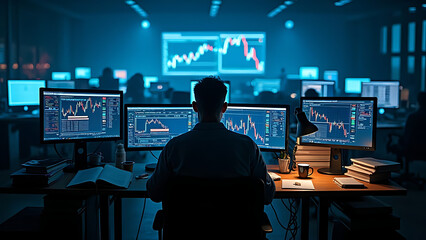 person watching financial data