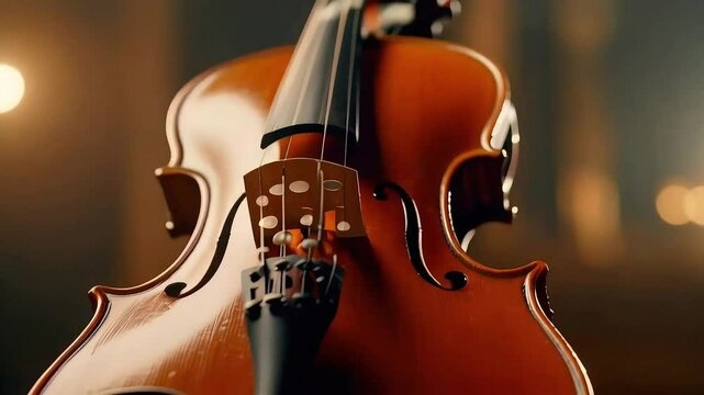 Close-up of a Violin with a Warm Glow