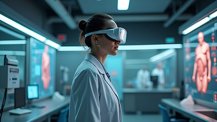 Doctor using VR glasses