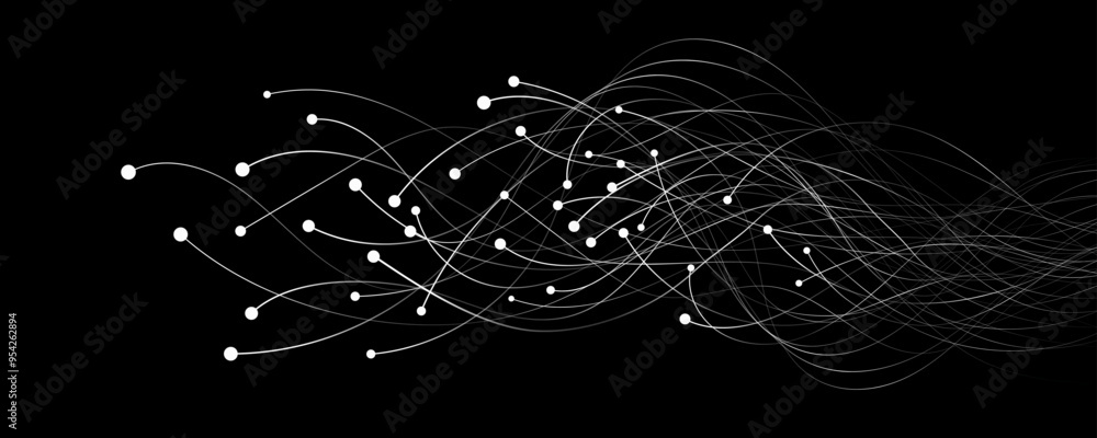 Aufkleber abstract neural connectors analyze big data into cyberspace. scientific technological background. ne