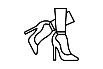 High heels icon. icon related to fashion. suitable for web site, app, user interfaces. line icon style