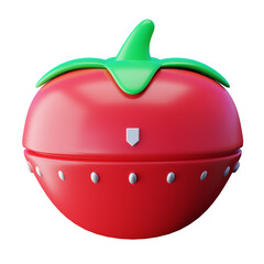 Tomato Shaped Pomodoro Timer 3D Illustration