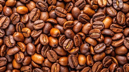 Obraz premium Close-up of freshly roasted coffee beans, coffee, beans, close-up, roasted, brown, aromatic, caffeine, beverage, morning