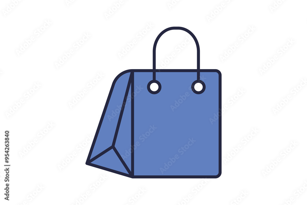 Wall mural Shopping bag icon. icon related to fashion. suitable for web site, app, user interfaces. flat line icon style