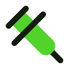 Syringe Icon in Solid Duotone Style Suitable for Web, Apps, Presentation, or Printable Meanings