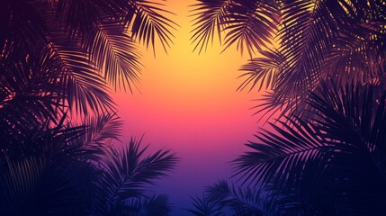 Palm Tree Silhouettes Against a Sunset Sky