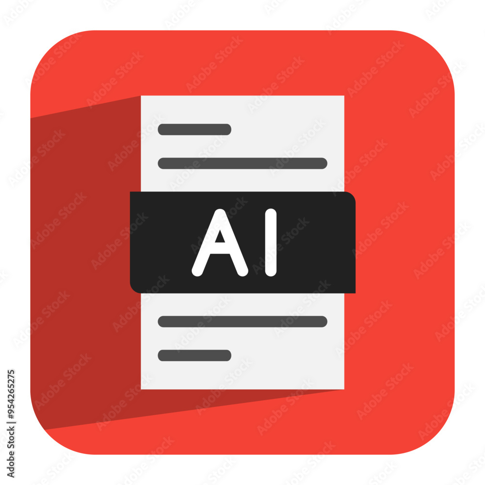 Poster ai document file flat icon. extension, format, type. a versatile file format icon for modern designs