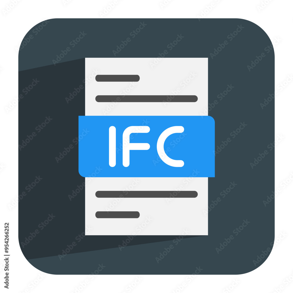 Poster Ifc document flat icon. creative file icon selection for design needs. can be used for website, ui and mobile app.