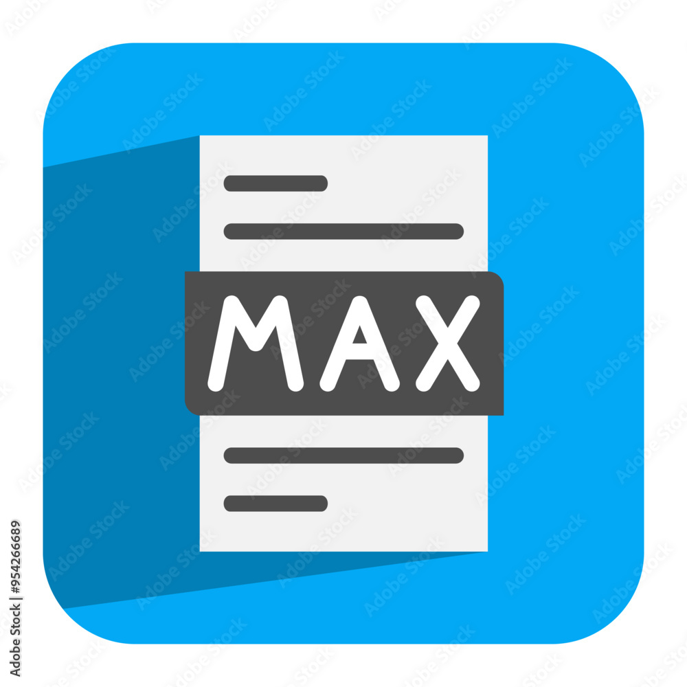 Poster max document flat icon. stylish file icon design for developers and designers. can be used for websi