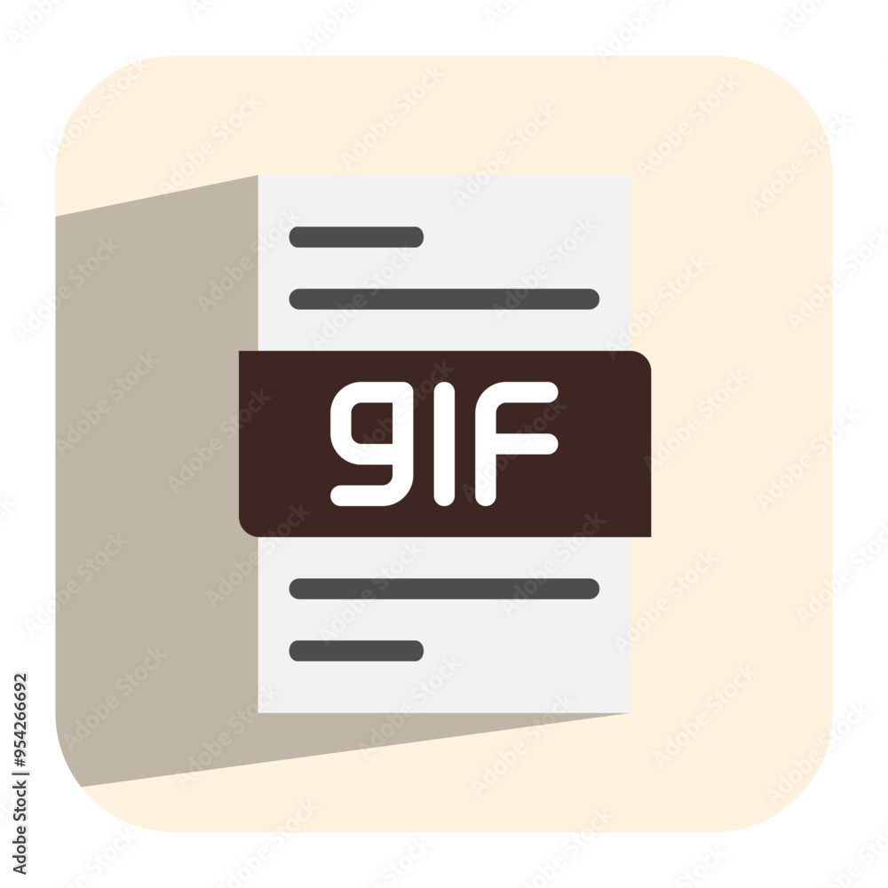 Poster gif document flat icon. file icon compatible with various digital platforms. can be used for website