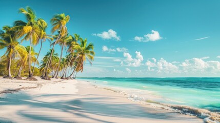 Palm trees on tropical beach. ai generated image