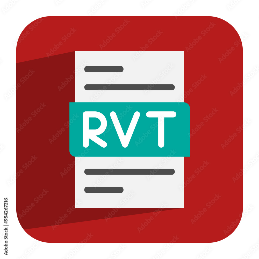 Poster rvt document flat icon. simple yet effective file icon for digital interface. can be used for websit