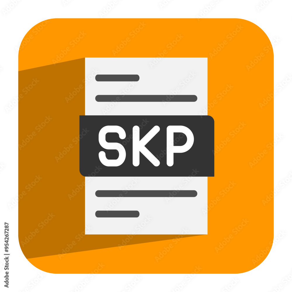 Poster skp document flat icon. ideal file format for presentations and reports. can be used for websites, u