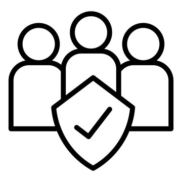 people protected shield icon clip art preview