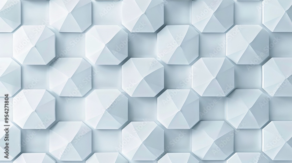 Poster a textured geometric pattern featuring hexagonal shapes in a light color scheme.
