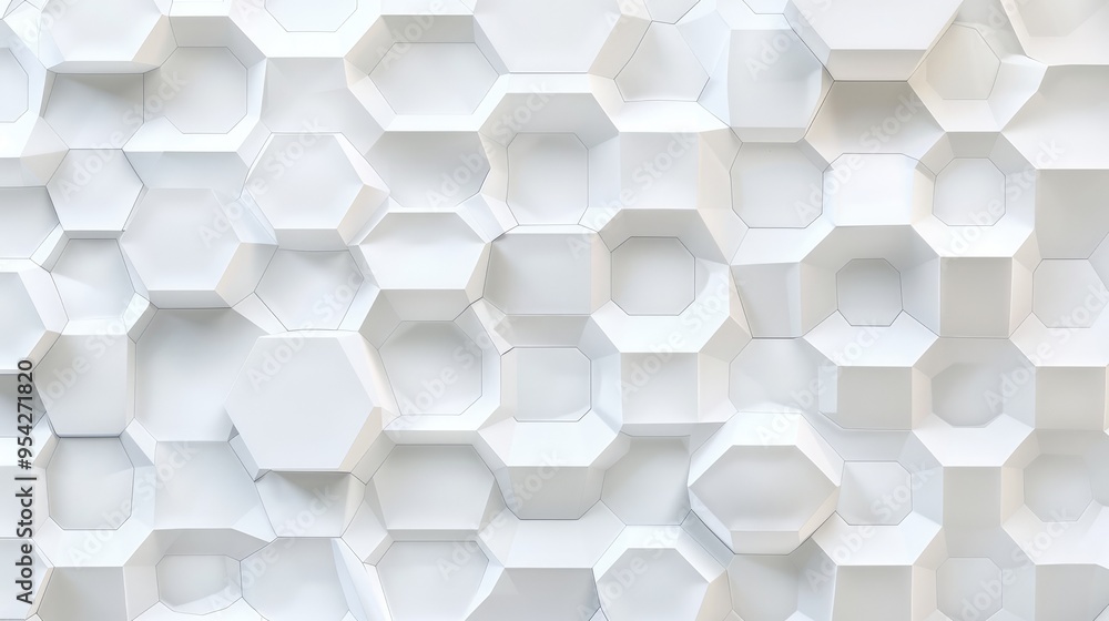 Poster a textured wall featuring a pattern of white hexagonal shapes.