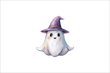 Cute Ghosts Vector set. Cute cartoon ghost set on white background.