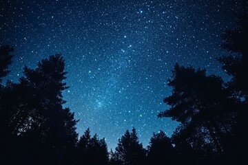 Naklejka premium Stars and night sky. Starry sky background. Looking up at the stars , ai