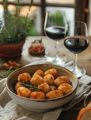 Close up of Croquetas on Light Background, Spanish Fried Food Snack