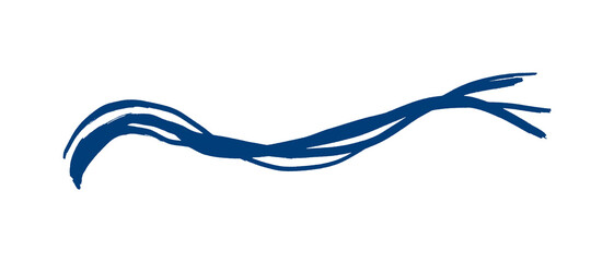 Blue brush strokes set on transparent background.