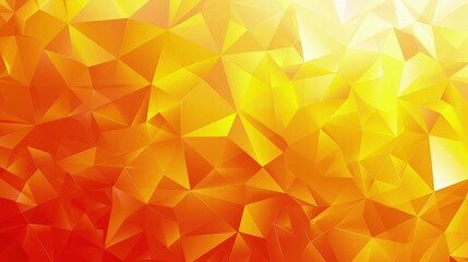 A vibrant abstract background with geometric shapes in shades of orange and yellow.