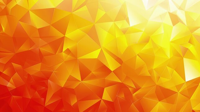 A vibrant abstract background with geometric shapes in shades of orange and yellow.