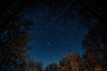 Fototapeta premium Stars and night sky. Starry sky background. Looking up at the stars , ai