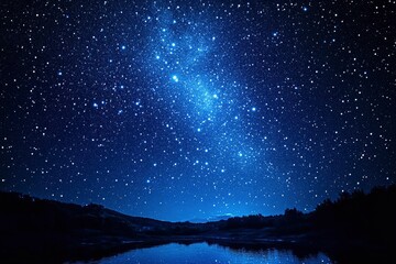 Stars and night sky. Starry sky background. Looking up at the stars , ai