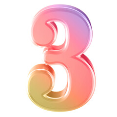 Gradient 3D Number 3