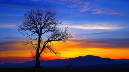 Fototapeta premium The beauty of the sunset in the mountains. ai generated image