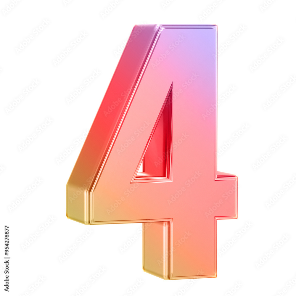 Poster gradient 3d number 4