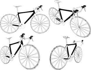Vector sketch illustration silhouette design image of drag racing bike for championship race