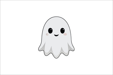Cute Ghosts Vector set. Cute cartoon ghost set on white background.