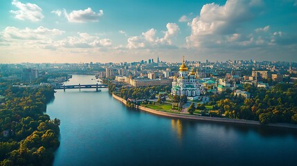 Fototapeta premium High-angle aerial photography of cities, architectural scenery, drone perspective, panoramic scenery, and high-altitude scenery. 