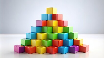 Colorful pyramid made of blocks representing hierarchy, pyramid, blocks, colorful, background, hierarchy