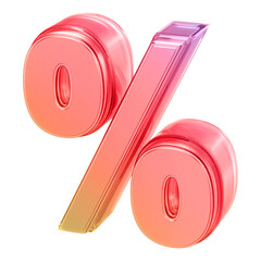 Percent Symbol Sign 3D Render