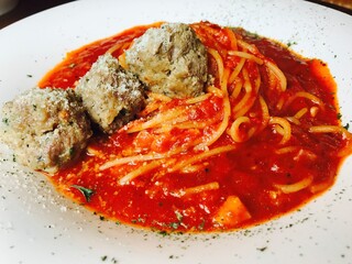 Spaghetti with Savory Meatballs and Rich Tomato Sauce