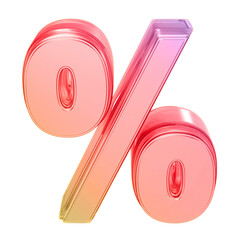 Percent Symbol Sign 3D Render