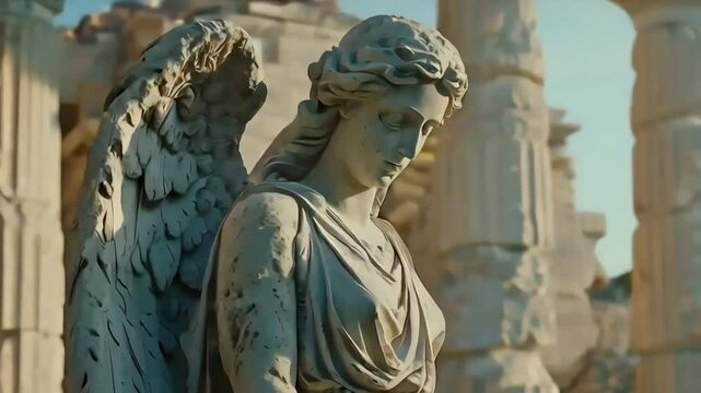 Angel Statues Overlooking Cemetery