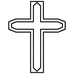 Minimalist Christian Cross art vector Design