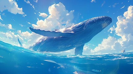 Fototapeta premium 海の巨鯨8
