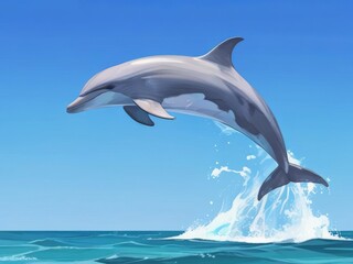 Dolphin Leaping Through the Turquoise Waves