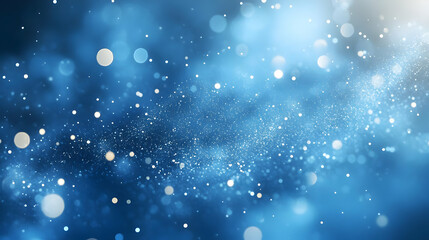 Naklejka premium Abstract Blue Sparkle Background with Bokeh Lights
