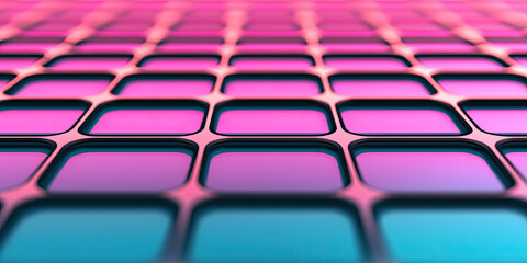 Obraz premium A vibrant abstract pattern featuring colorful tiles in shades of pink and blue, perfect for modern design and creative projects.