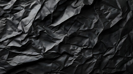 Crumpled Black Paper Texture Background