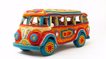a crocheted bus